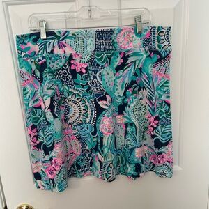Lilly Pulitzer Tropical Print Skirt - Blue and Pink
